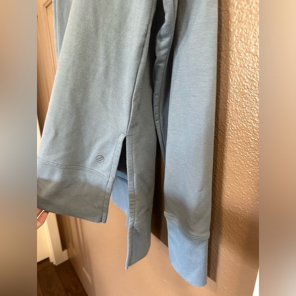 MPG Recoup TENCEL Modal Relaxed Side Slit Pullover Lounge Ocean Blue. Sz: Large. - Picture 9 of 13